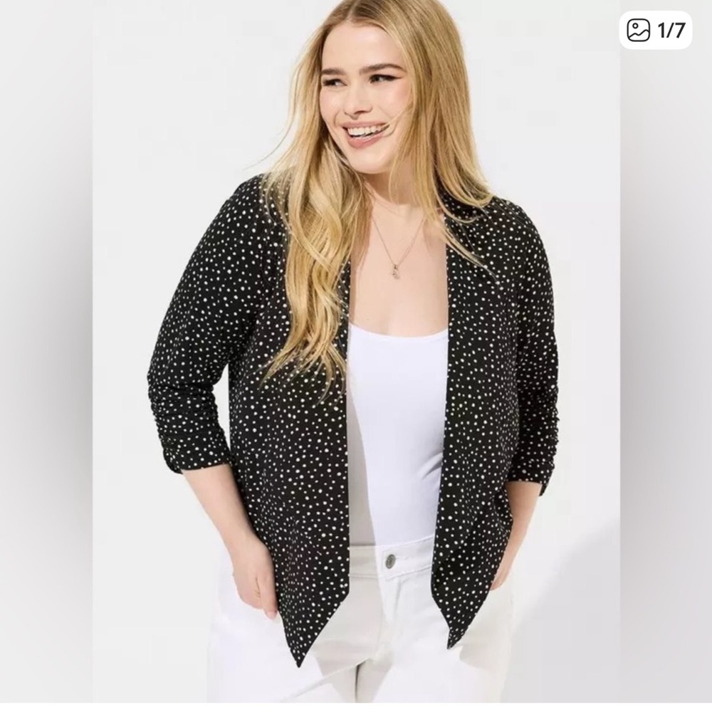 Torrid Black and White Polka Dot Blazer size 5